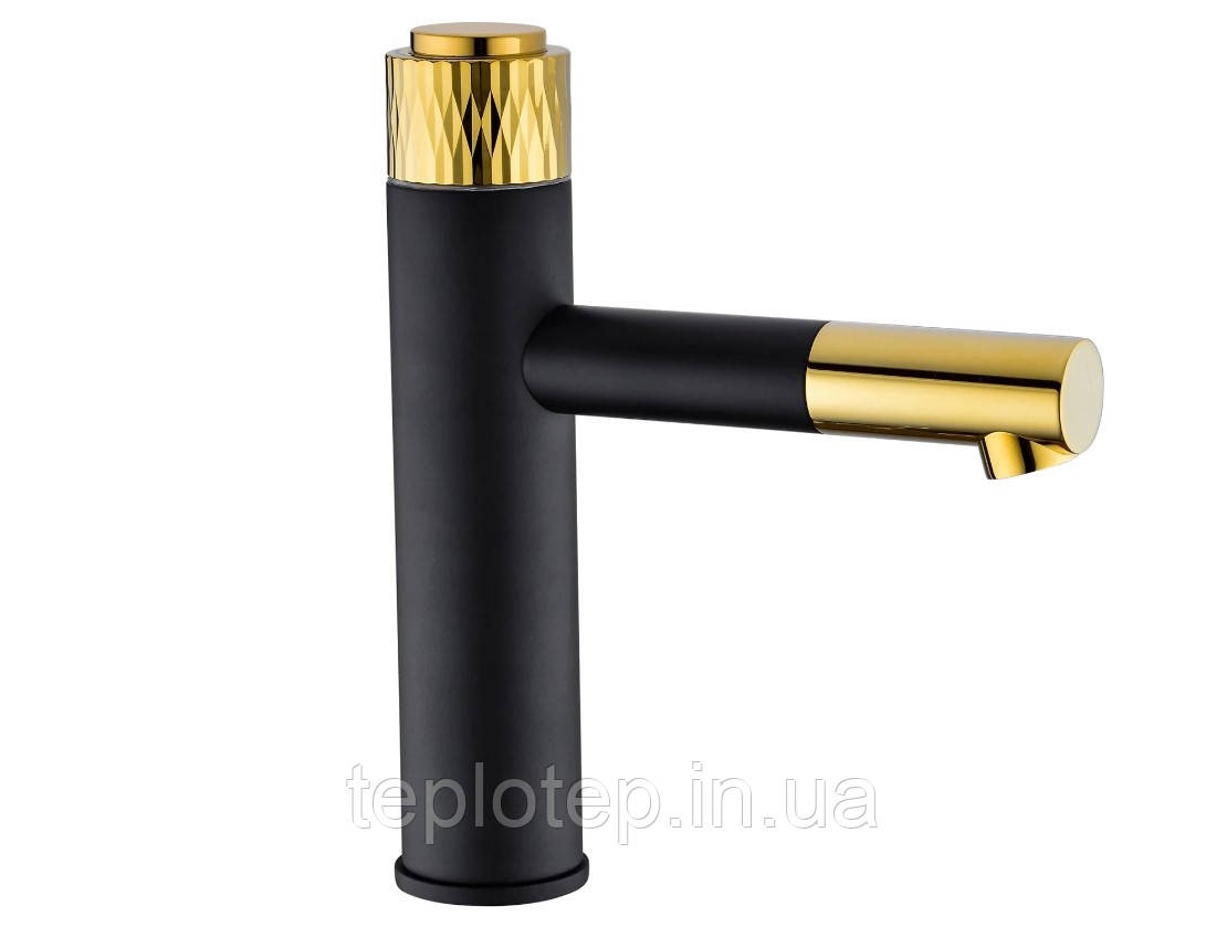 Змішувач для раковини (умивальника) MEXEN DIAMOND BLACK GOLD низький
