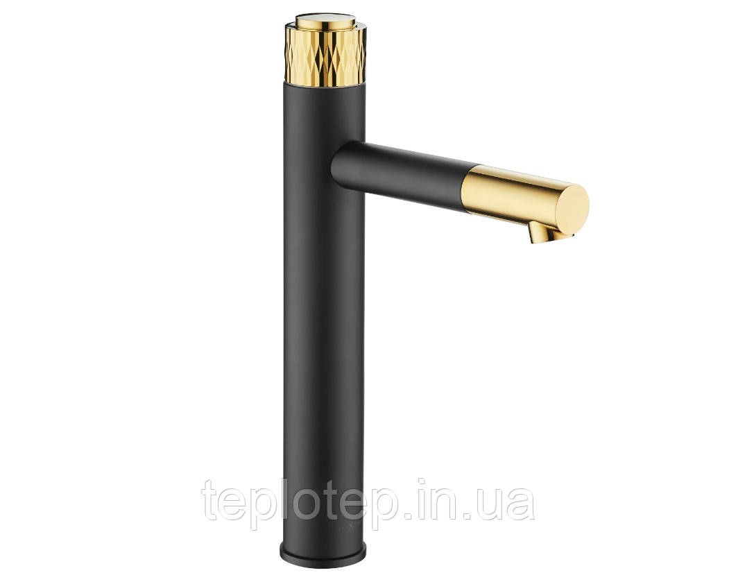 Змішувач для раковини (умивальника) MEXEN DIAMOND BLACK GOLD високий