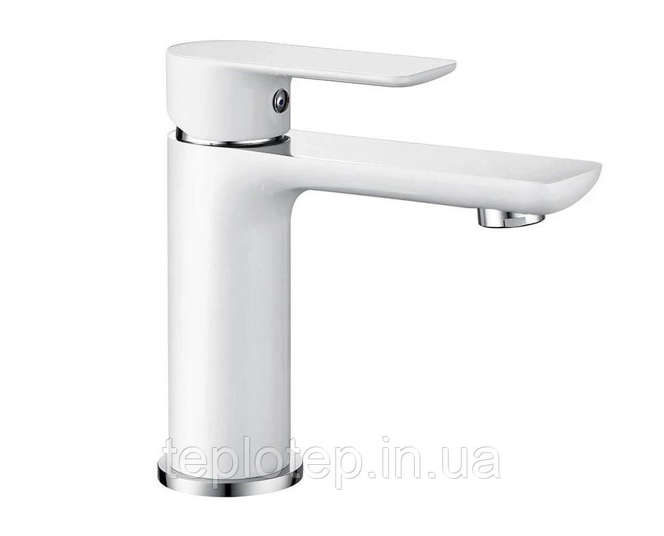 Змішувач для раковини (умивальника) MEXEN ALFA WHITE CHROME низький
