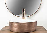 Умивальник (раковина) REA SAMI ROSE BRUSHED GOLD WHITE накладний, фото 4