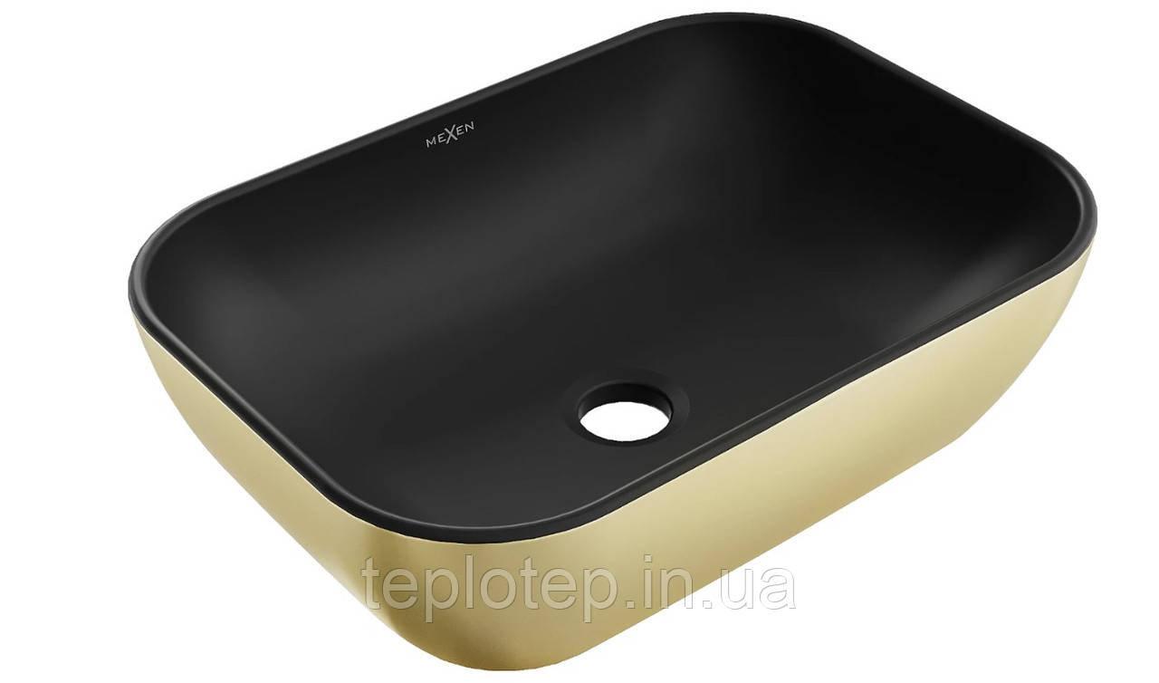Умивальник (раковина) MEXEN RITA GOLD BLACK MATT накладний
