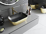 Умивальник (раковина) MEXEN RITA GOLD BLACK MATT накладний, фото 3
