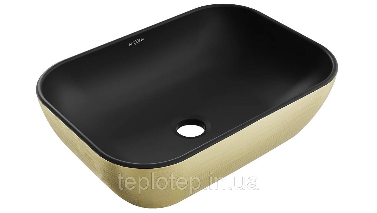 Умивальник (раковина) MEXEN RITA BRUSHED GOLD BLACK MATT накладний
