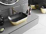 Умивальник (раковина) MEXEN RITA BRUSHED GOLD BLACK MATT накладний, фото 3