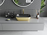 Умивальник (раковина) MEXEN RITA BRUSHED GOLD BLACK MATT накладний, фото 4
