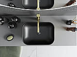 Умивальник (раковина) MEXEN RITA GOLD BRUSHED BLACK MATT накладний, фото 5