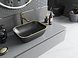 Умивальник (раковина) MEXEN RITA BLACK MATT GOLD EDGE накладний *, фото 3