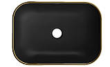 Умивальник (раковина) MEXEN RITA BLACK MATT GOLD EDGE накладний *, фото 6