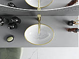 Умивальник (раковина) MEXEN ELZA WHITE DIAMOND GOLD накладний, фото 5