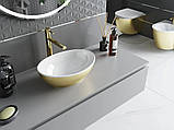 Умивальник (раковина) MEXEN ELZA BRUSHED GOLD WHITE накладний, фото 3