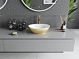 Умивальник (раковина) MEXEN ELZA BRUSHED GOLD WHITE накладний, фото 4