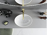 Умивальник (раковина) MEXEN ELZA BRUSHED GOLD WHITE накладний, фото 5