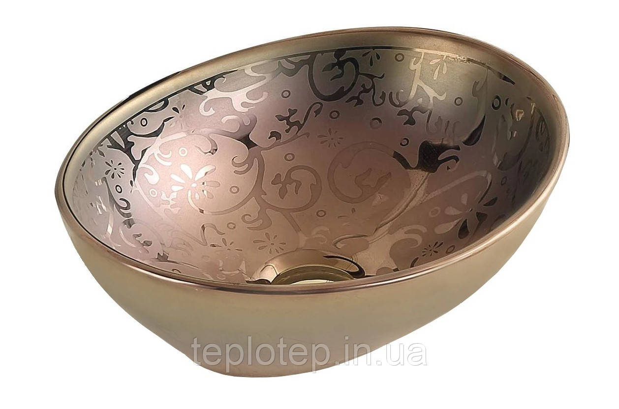 Умивальник (раковина) MEXEN ELZA GOLD PATTERN із візерунком накладної