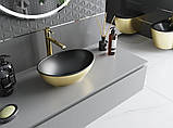 Умивальник (раковина) MEXEN ELZA GOLD BLACK MATT накладний, фото 3