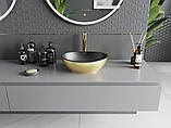 Умивальник (раковина) MEXEN ELZA GOLD BLACK MATT накладний, фото 4