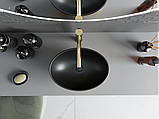 Умивальник (раковина) MEXEN ELZA GOLD BLACK MATT накладний, фото 5