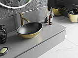 Умивальник (раковина) MEXEN ELZA GOLD BLACK MATT із візерунком накладної, фото 3