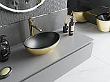Умивальник (раковина) MEXEN ELZA BRUSHED GOLD BLACK MATT накладний, фото 3