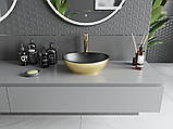 Умивальник (раковина) MEXEN ELZA BRUSHED GOLD BLACK MATT накладний, фото 4