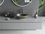 Умивальник (раковина) MEXEN ELZA BLACK MATT DIAMOND GOLD накладний, фото 4