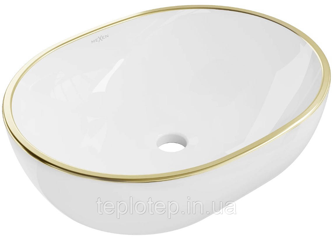 Умивальник (раковина) MEXEN VIKI WHITE GOLD EDGE накладний