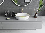 Умивальник (раковина) MEXEN VIKI WHITE GOLD EDGE накладний, фото 4