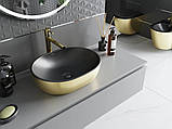 Умивальник (раковина) MEXEN VIKI GOLD BLACK MATT накладний, фото 3
