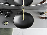 Умивальник (раковина) MEXEN VIKI BRUSHED GOLD BLACK MATT накладний, фото 5