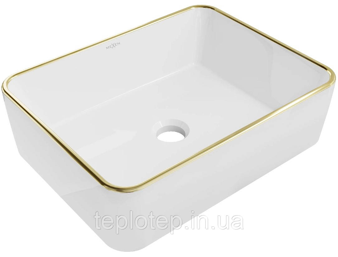 Умивальник (раковина) MEXEN CATIA WHITE GOLD EDGE накладний