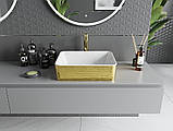 Умивальник (раковина) MEXEN CATIA GOLD WHITE із візерунком накладної, фото 4