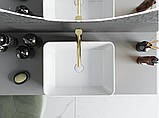 Умивальник (раковина) MEXEN CATIA BRUSHED GOLD WHITE накладний, фото 5