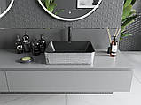 Умивальник (раковина) MEXEN CATIA SILVER BLACK MATT із візерунком накладної, фото 4