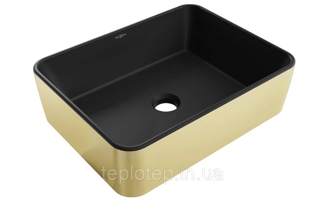 Умивальник (раковина) MEXEN CATIA GOLD BLACK MATT накладний