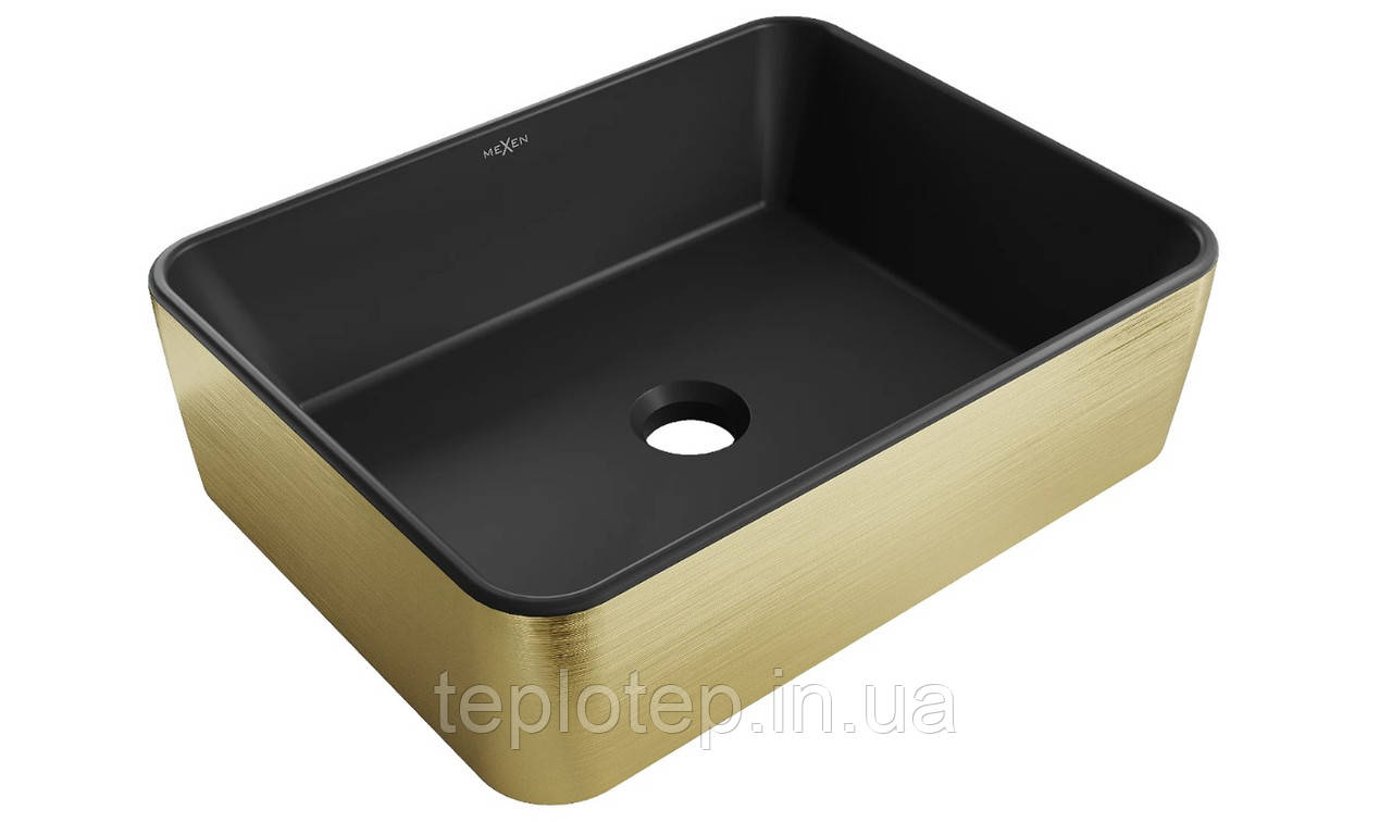 Умивальник (раковина) MEXEN CATIA BRUSHED GOLD BLACK MATT накладний