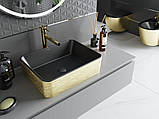 Умивальник (раковина) MEXEN CATIA BRUSHED GOLD BLACK MATT накладний, фото 3