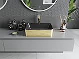 Умивальник (раковина) MEXEN CATIA BRUSHED GOLD BLACK MATT накладний, фото 4