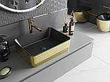 Умивальник (раковина) MEXEN CATIA GOLD BLACK MATT із візерунком накладної, фото 3