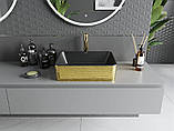 Умивальник (раковина) MEXEN CATIA GOLD BLACK MATT із візерунком накладної, фото 4