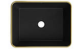 Умивальник (раковина) MEXEN CATIA BLACK MATT DIAMOND GOLD накладний, фото 6