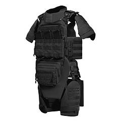 Бронекостюм MPS М8 PRO Чорний 25*30 см Балістичні пакети ,Паху, Шиї, Плечей, Ніг зовнішній, Поясу, Попереку