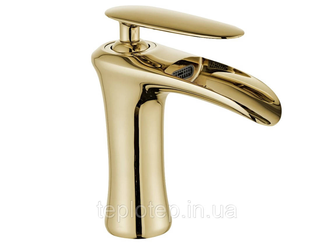 Змішувач для раковини (умивальника) MEXEN LYRA GOLD золотий низький