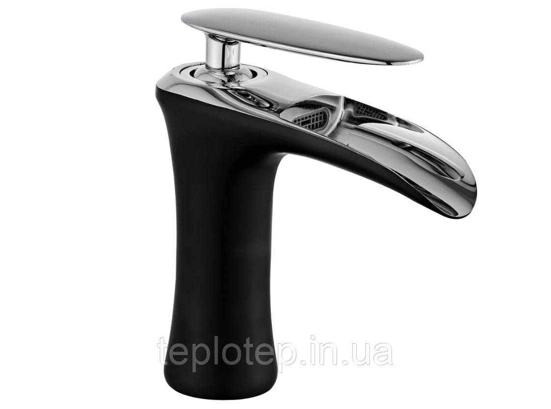 Змішувач для раковини (умивальника) MEXEN LYRA BLACK CHROME низький *