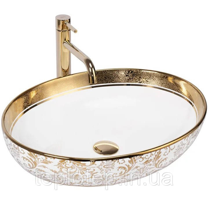 Умивальник (раковина) REA MARGOT WHITE GOLD накладний