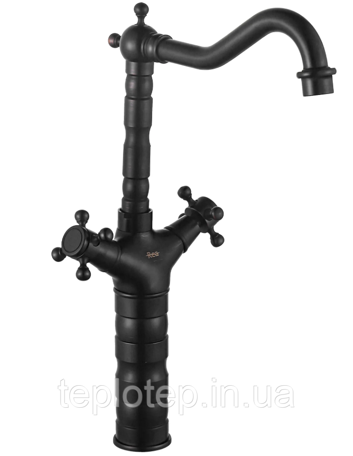 Змішувач для кухні REA RUSTICO BLACK чорний, фото 1