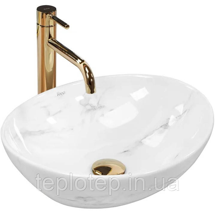 Умивальник (раковина) REA SOFIA NATURE MARBLE накладний мармур