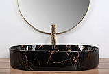 Умивальник (раковина) REA NADIA BLACK MARBLE SHINY накладний, фото 6