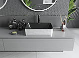 Умивальник (раковина) MEXEN CATIA SILVER BRUSHED BLACK накладний, фото 4
