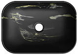 Умивальник (раковина) MEXEN RITA BLACK MARBLE MATТ накладний *, фото 3