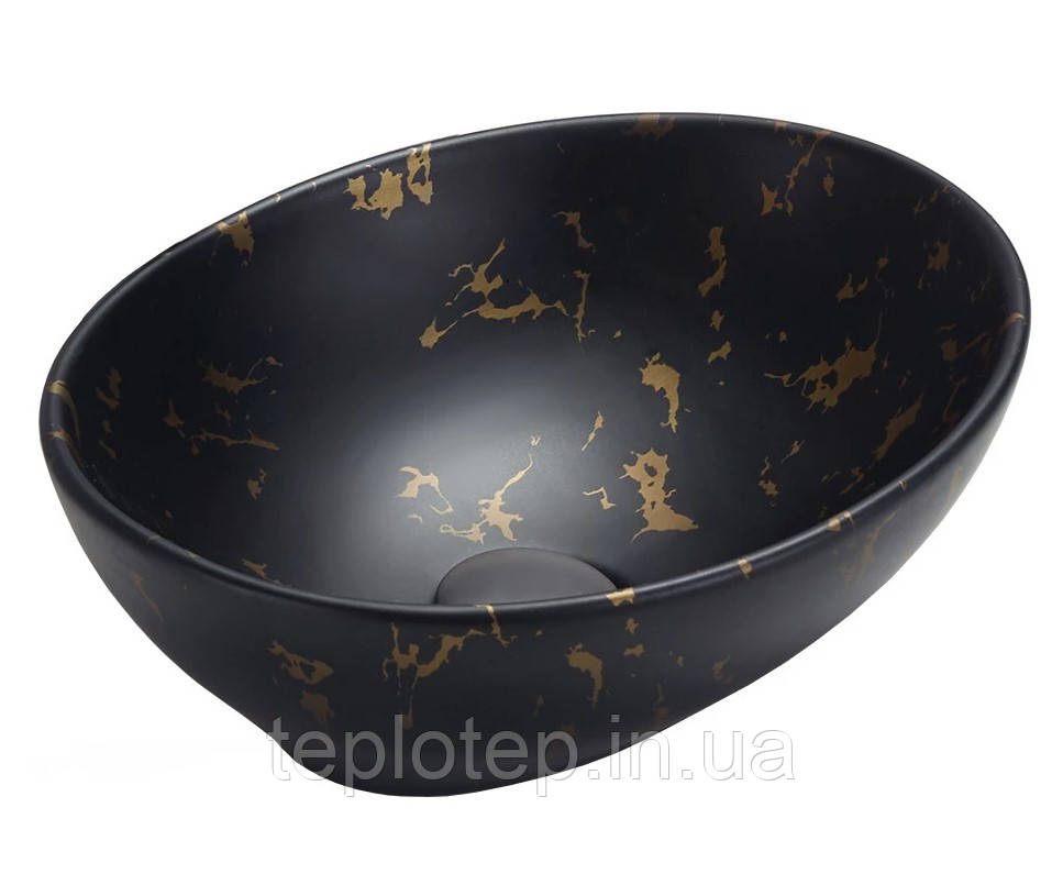 Умивальник (раковина) MEXEN ELZA BLACK MARBLE MATТ накладний