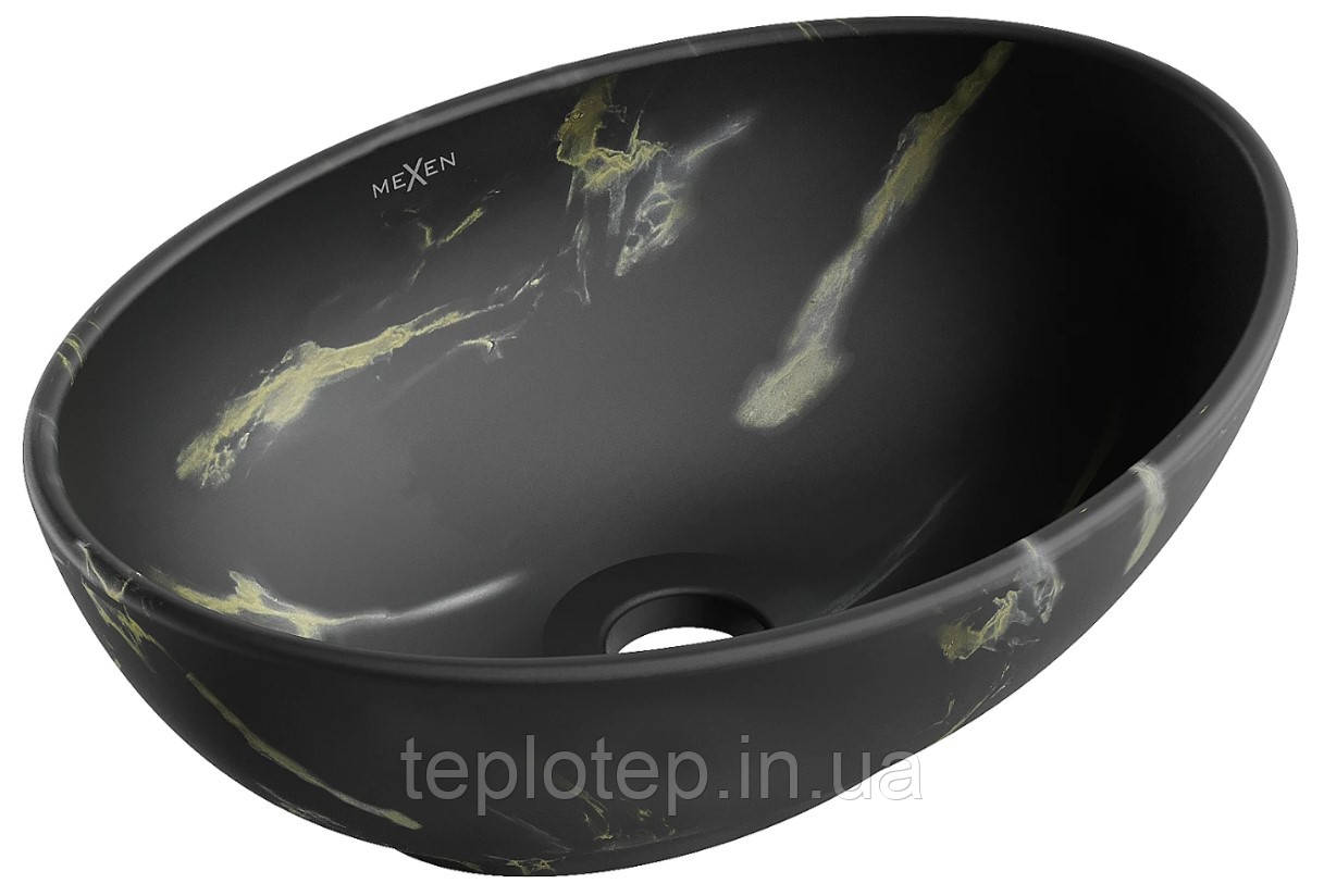 Умивальник (раковина) MEXEN ELZA BLACK MARBLE MATТ накладний